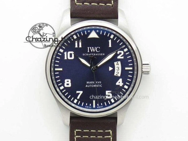 MIROTIME 0113 SmartChoice Mark XVIII IW327006 Titanium M+F 1:1 Best Edition Black Dial on Brown Leather Strap A 7145